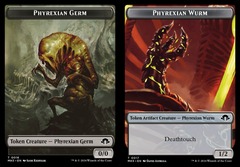 Phyrexian Germ (0016) // Phyrexian Wurm (0017) Double-Sided Token - Foil